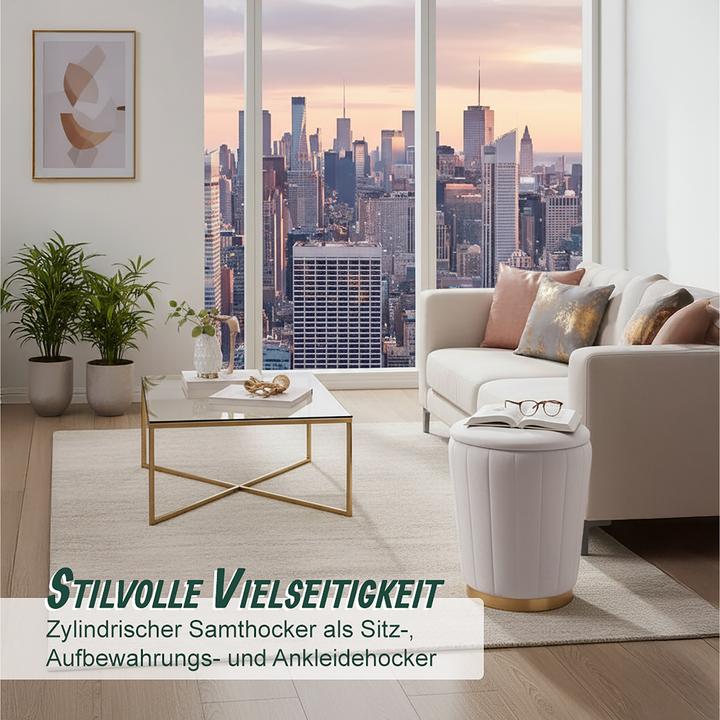 Actual product image Relaxdays Hocker aus Samt mit Stauraum