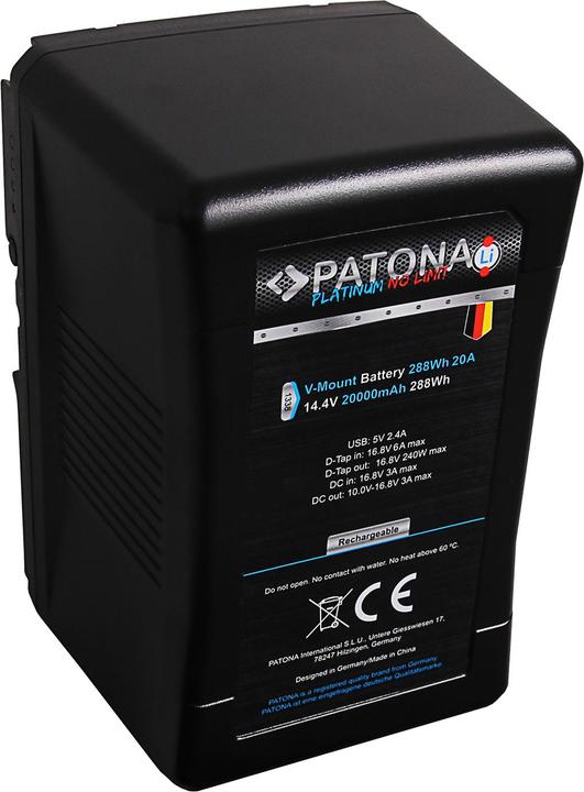 Productafbeelding Patona V-Mount batterij 288Wh Tesla cellen (20000mAh) (Batterij van de camera)