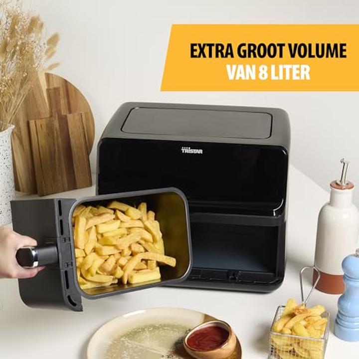 Image du produit Tristar Dubbele Mand Airfryer FR-9026 - Friteuse Hetelucht - 8 litre - 8 programmas - Zwart