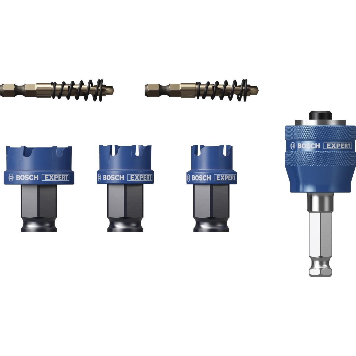 Bosch Professional Zubehör, Sega a tazza, EXPERT Sheet Metal PC Plus Lochsägen-Set mit Zentrierbohrer, 22/25/32mm, 6-tlg.