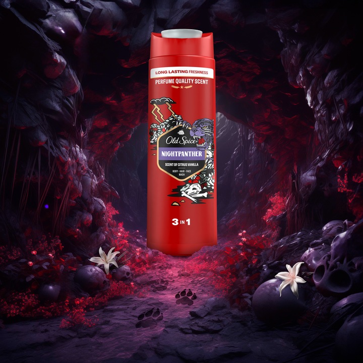 Produktbild Old Spice Night Panther Duschgel & Shampoo Für Männer 400 ml, 3-in-1, Lang Anhaltend Frisch