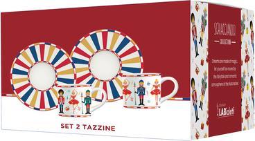 Immagine prodotto Bialetti Set mit 2 Nussknacker-Espressotassen und Untertassen (80 ml, 2 x)