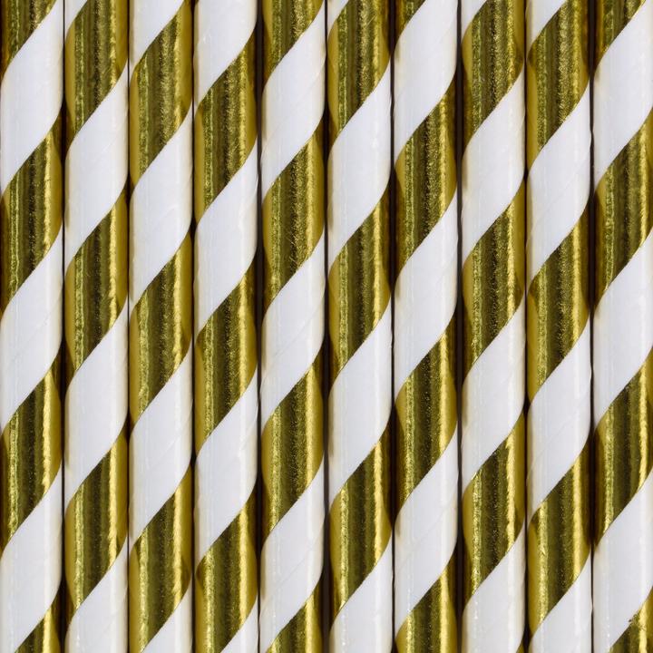 Actual product image Partydeco Striped Straws Rose Gold (10 x)