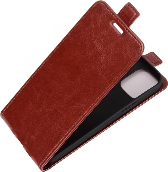 Produktbild Screenguard iPhone 12 Pro Leder Hülle Ledertasche aufklappbar nach unten (Apple iPhone 12 Pro)