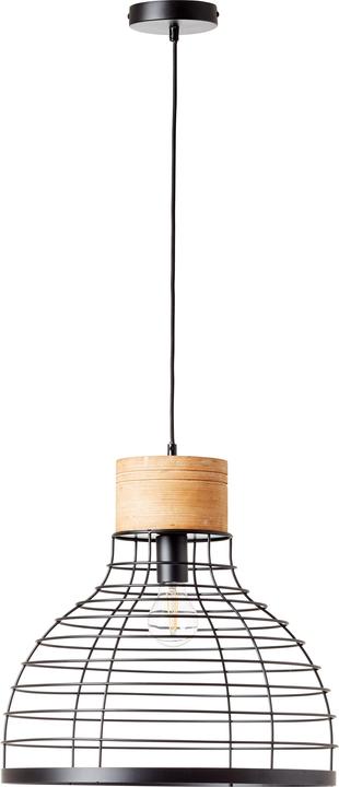 Actual product image Brilliant Avia pendant light 47cm black/wood (E27)