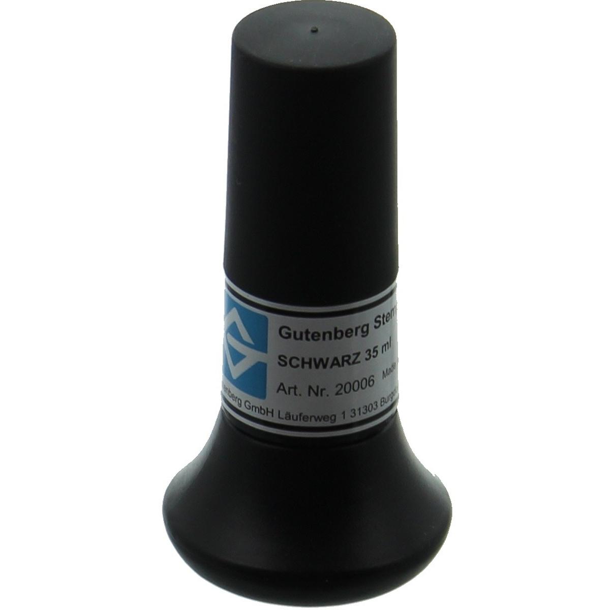 Gutenberg, Stempel, Stempelfarbe ohne Öl 35ml schwarz