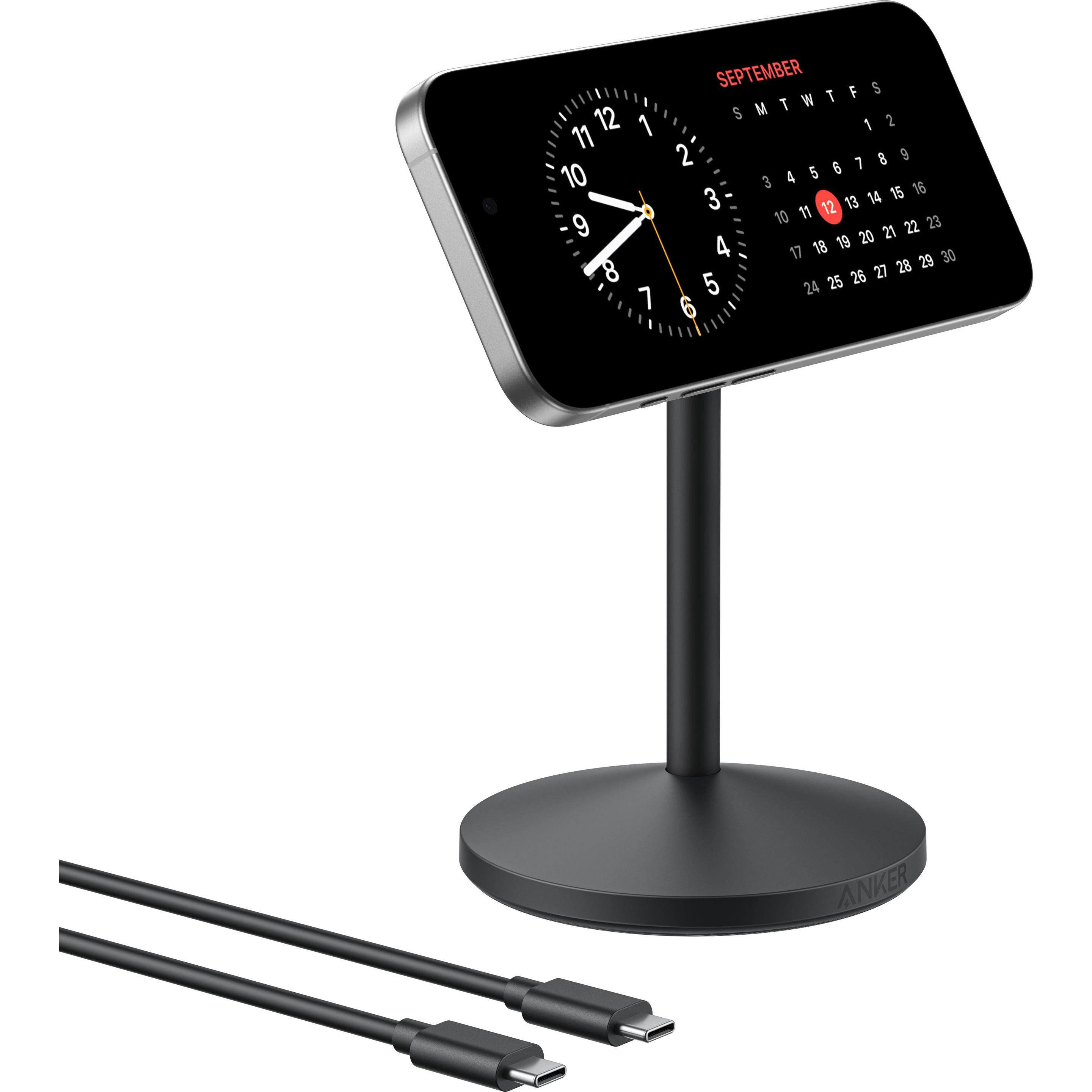 Anker Nero Maggo Wireless Charger Stand (15 W), Caricabatteria Senza Fili,