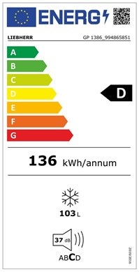 Energie-Label Liebherr GP 1386-20 (Arbeitsplatte, 103 l)