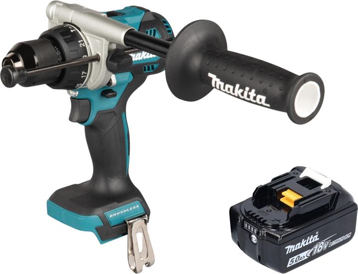 Immagine prodotto Makita DHP 492 T1 Trapano avvitatore a percussione a batteria 18 V 141 Nm Brushless + 1x batteria (Batteria ricaricabile)