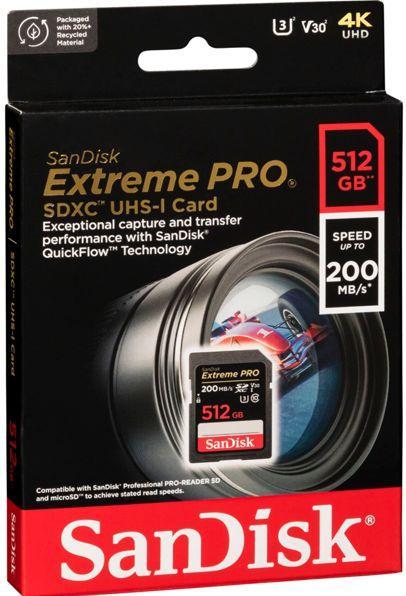 Produktbild Sandisk Extreme PRO UHS-I V30 (512 GB, SDXC, U3, UHS-I)