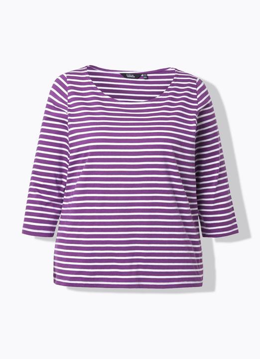 Actual product image Ulla Popken Striped 3/4 Sleeve Tee (60)