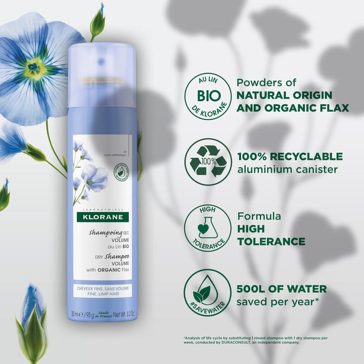 Produktbild Klorane Volumen-Trockenshampoo mit BIO-Lein (150 ml, Trockenshampoo)