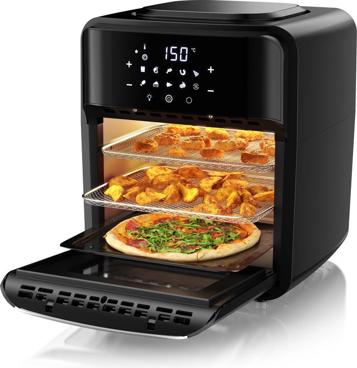Produktbild Arendo Heissluftfritteuse mit Zubehör, Airfryer 12 L, 3in1 Edelstahl Heissluftfritteuse XXL, 1800 W