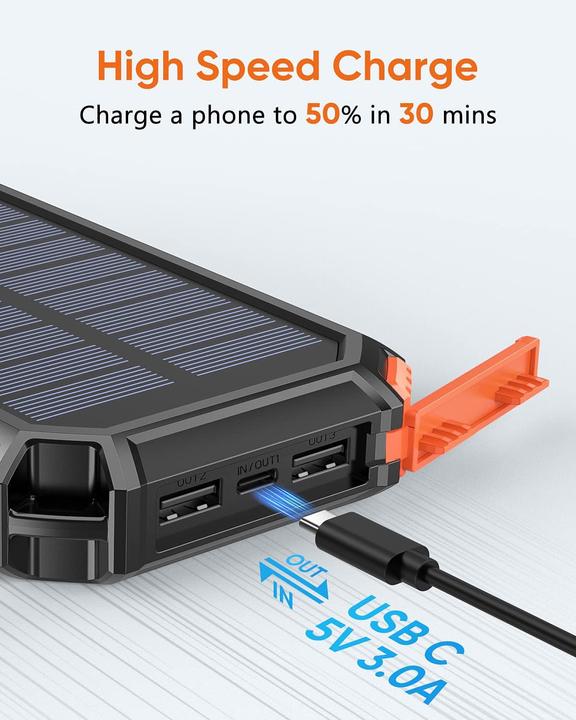 Actual product image Hiluckey Solar Powerbank (26800 mAh)