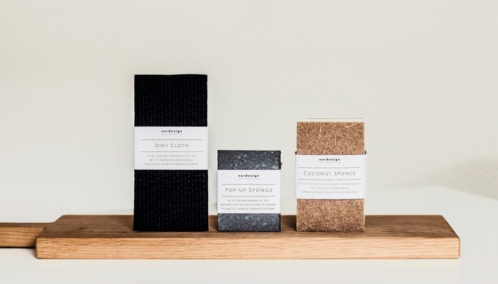 Actual product image Nordesign Set of 2 natural sponge cloth, black 17x8cm H1cm