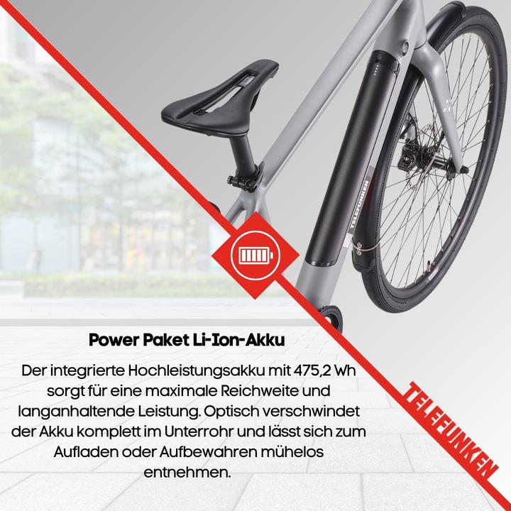 Actual product image Telefunken Urban E-Bike Herren UH200 28 Zoll Hinterradmotor 7-Gang Kettenschaltung (48 cm)
