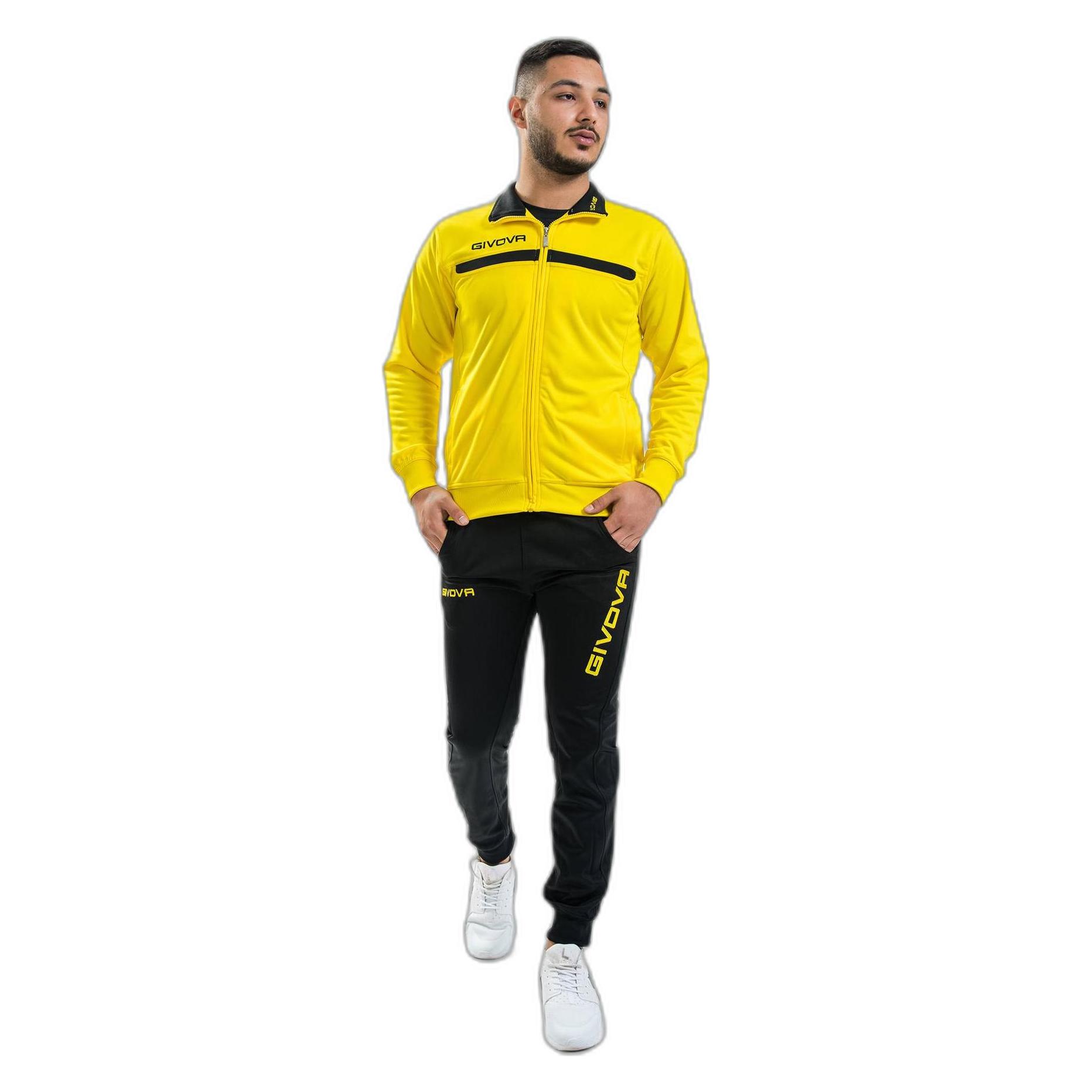 Givova, Herren, Trainingsjacken, One (S), Schwarz, Gelb, S