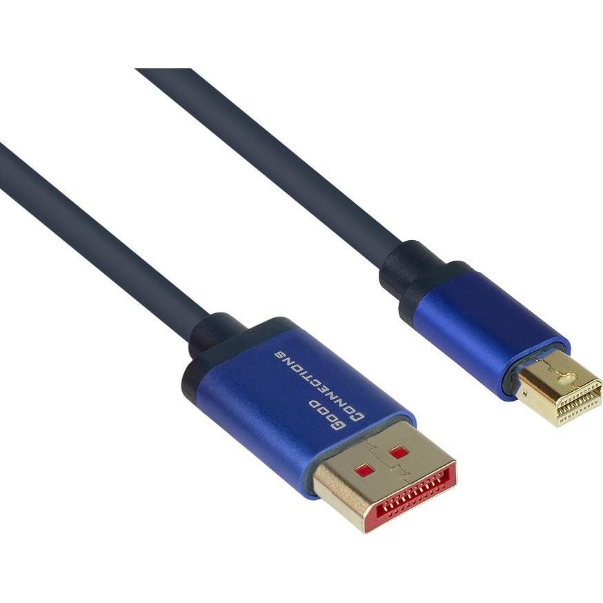 Thumbnail - Good Connections GC 4824-SF010B DP1.4 Stecker auf Mini DP 1.4 Flex 8Ka60 Hz 1.0 m (1 m, DisplayPort), Video Kabel