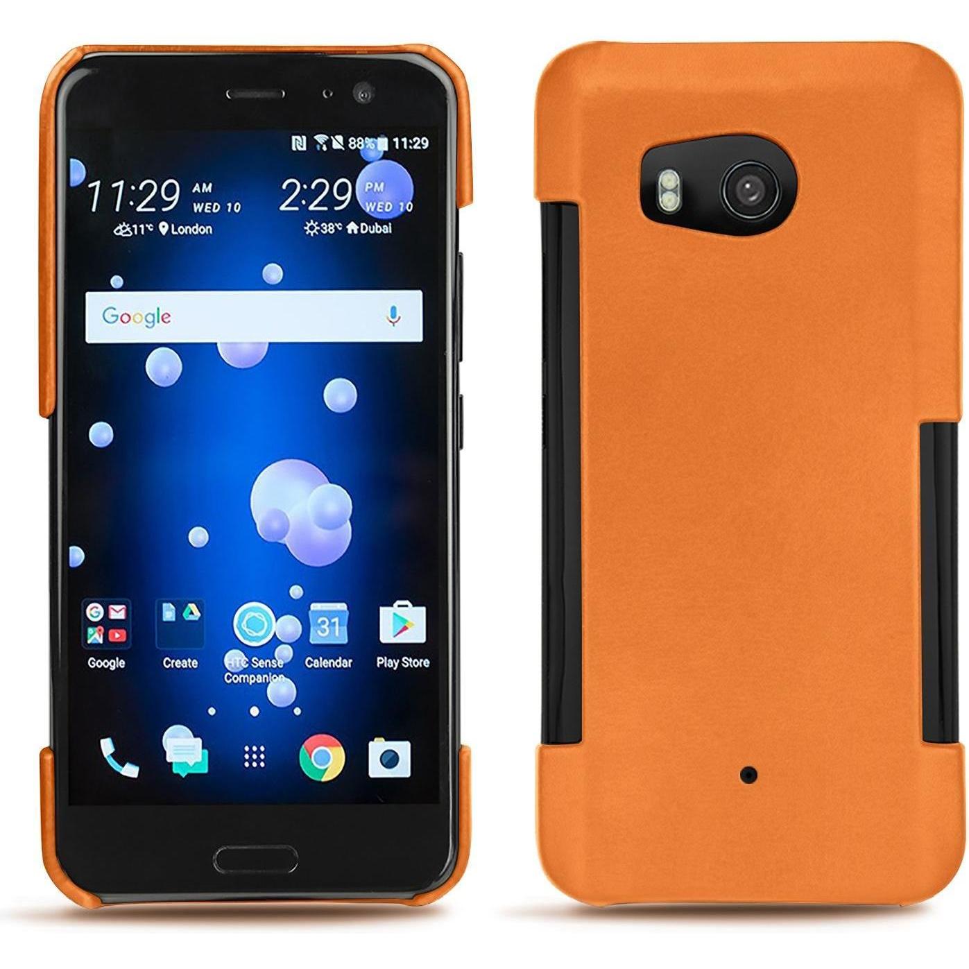 Noreve Lederschutzhülle (HTC U11), Smartphone Hülle, Orange