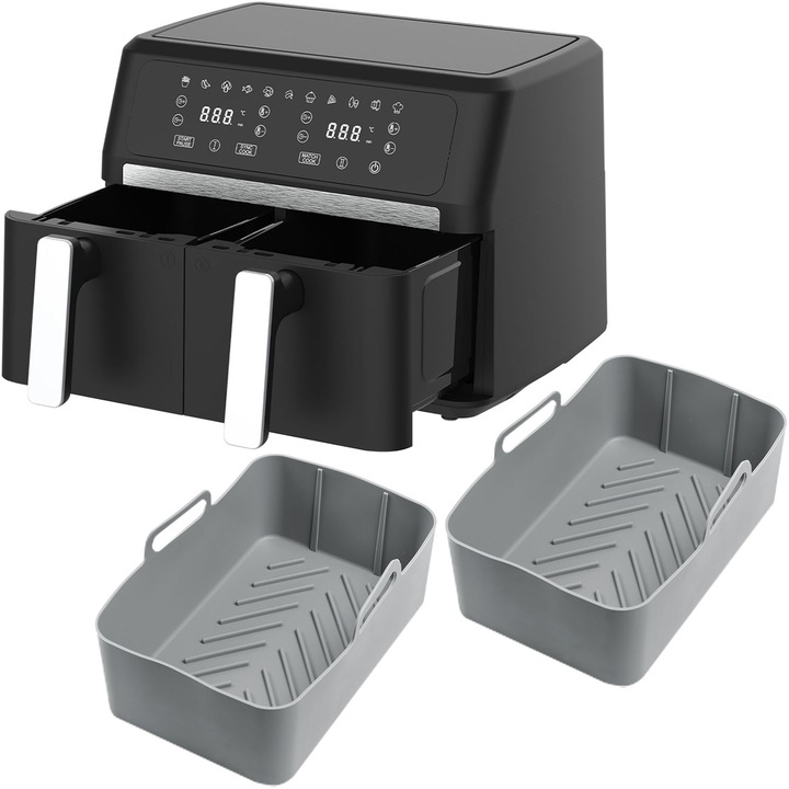 Produktbild Casativo Dual-Zone Heissluftfritteuse, Doppelkorb, 2x 4,5 l, inkl. Silikonformen