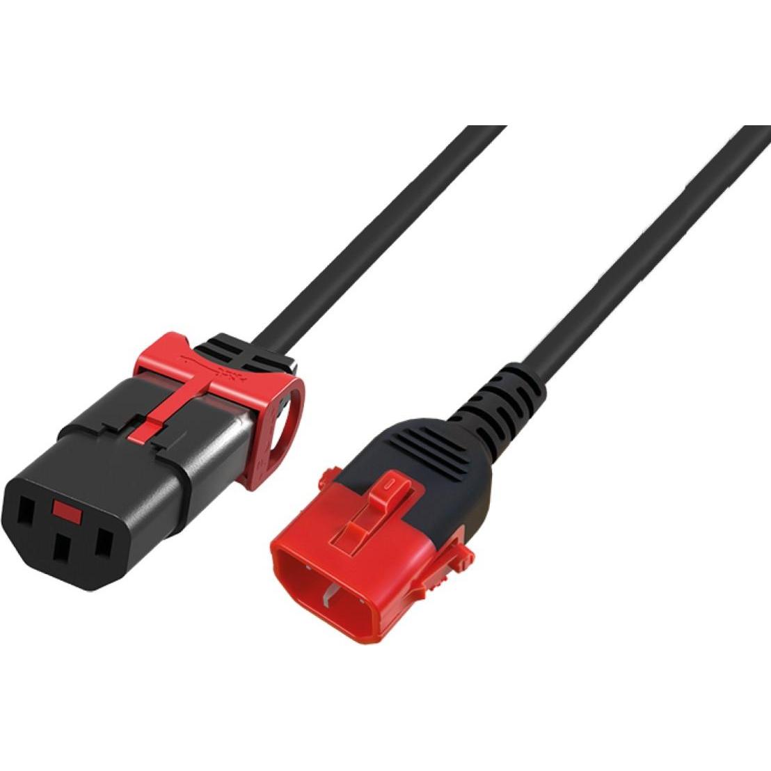 ACT Powercord C13 - C14 Dual IEC LOCK black 3 m (3 m), Stromkabel
