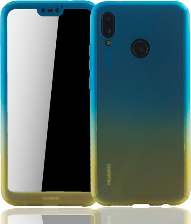 Actual product image König Design Case Mobile Protection for Huawei P20 Lite Full Case Cover Screen Protector Bumper Yellow (Huawei P20 Lite)