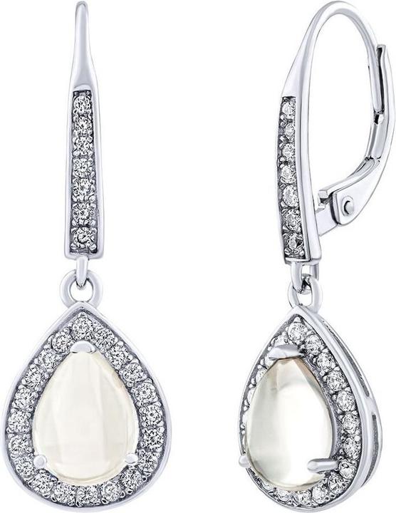Produktbild Silvego BRISA Silver Earrings with Moonstone and Brilliance Zirconia JJJ1141EMS