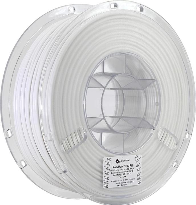 Produktbild Polymaker PolyMax PC-FR - White - 2.85mm (PC, 2.85 mm, 1000 g)