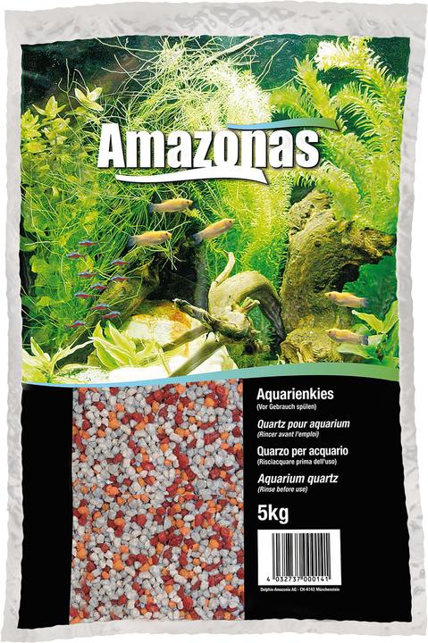 Amazonas World Aquarien Kies Sunrise Mix 2-3mm 5kg (Kies, Stein)