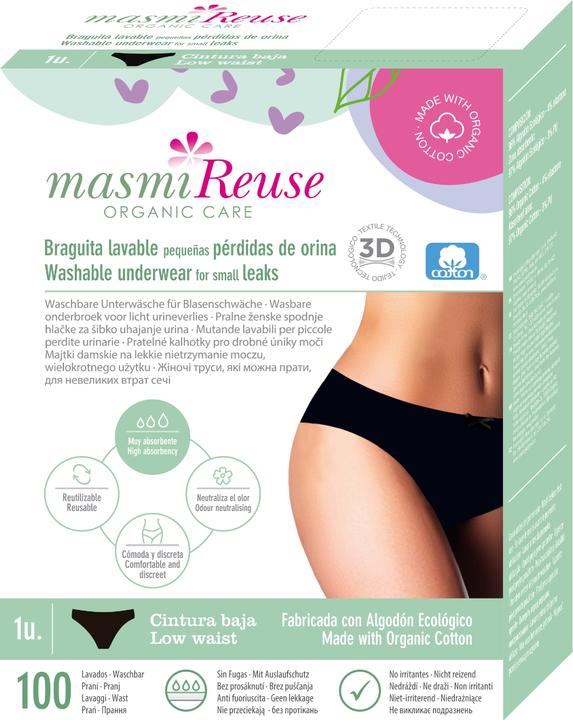 Masmi Organic incontinence briefs black size: XL - Reuse