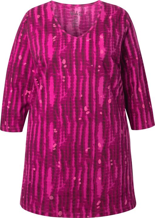 Produktbild Ulla Popken Longshirt, Batikmuster, A-Linie, V-Ausschnitt, 3/4-Arm (56)