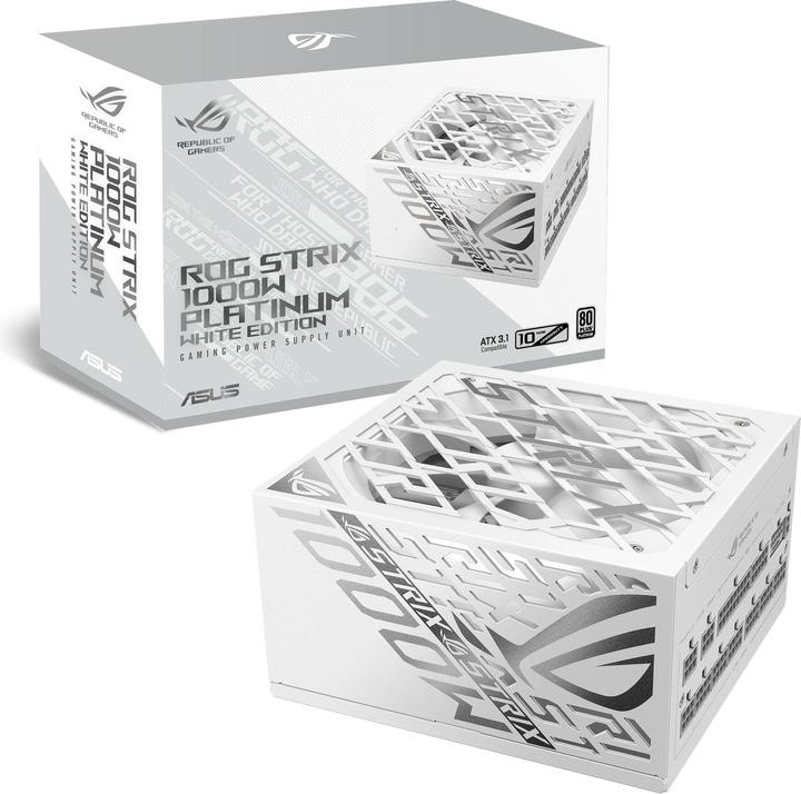 Immagine prodotto ASUS ROG Strix 1000P White Gaming Netzteil, 80+ Platinum, Modular, 135 mm Lüfter (1000 W)