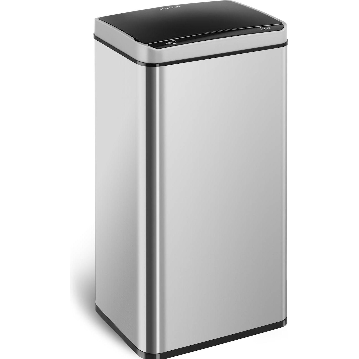 Fromm & Starck Mülleimer mit Sensor automatischer Abfalleimer Edelstahl 2 Müllbeutel 70 L, Abfalleimer, Silber