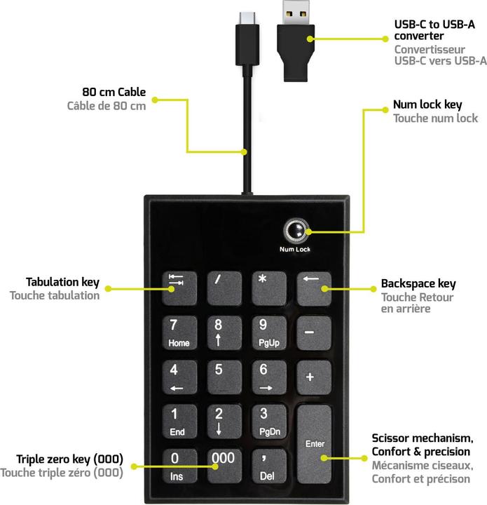 Actual product image Port Designs 900801 Numeric keypad notebook USB (Numeric keypad, Cable)