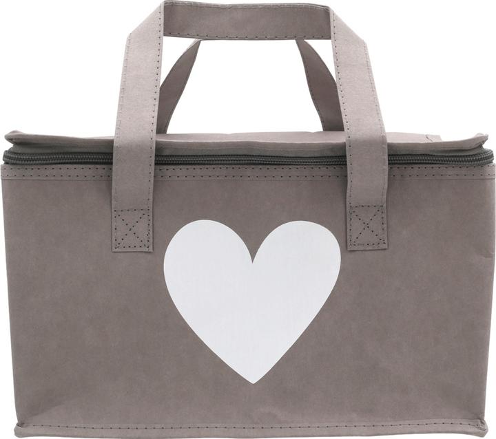 Actual product image Eulenschnitt Kühltasche grau Herz