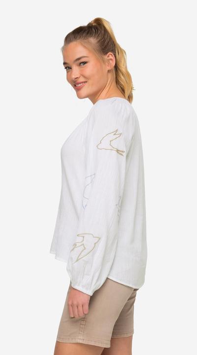 Produktbild Laurasøn Bluse, Vogel-Stickerei, Tunika-Ausschnitt, Raglan-Langarm (XL)