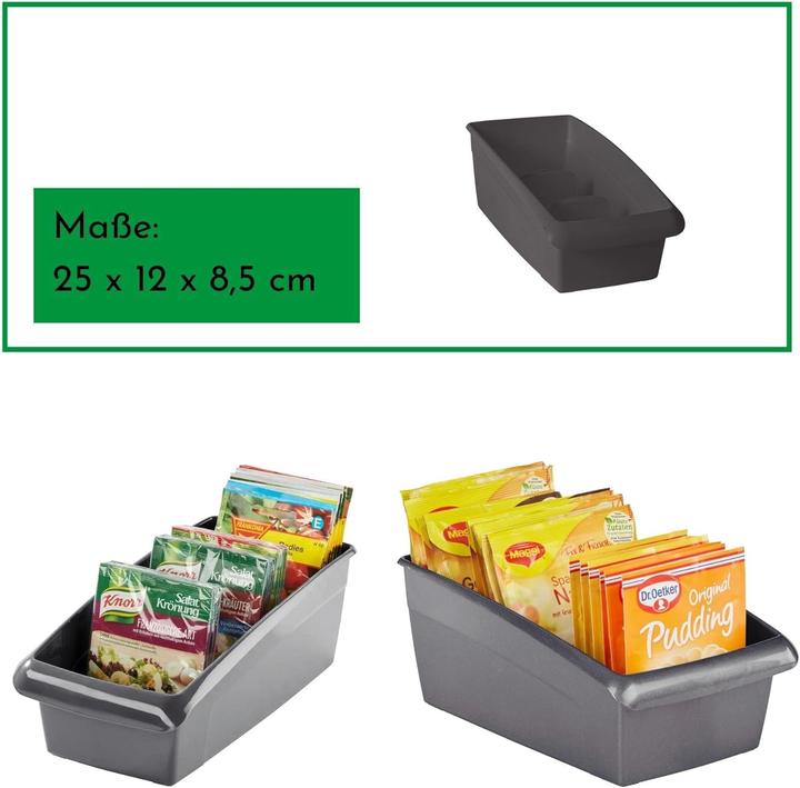 Produktbild Novaliv Suppentütenbox klein 2er Set Schubladen Organizer Küche - 25 x 12 cm WEISS (12 cm, 2x)