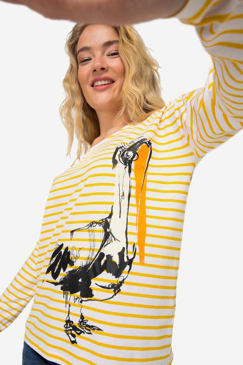 Actual product image Laurasøn Striped Pelican Print Shirt OEKO-TEX Made in Green (L)