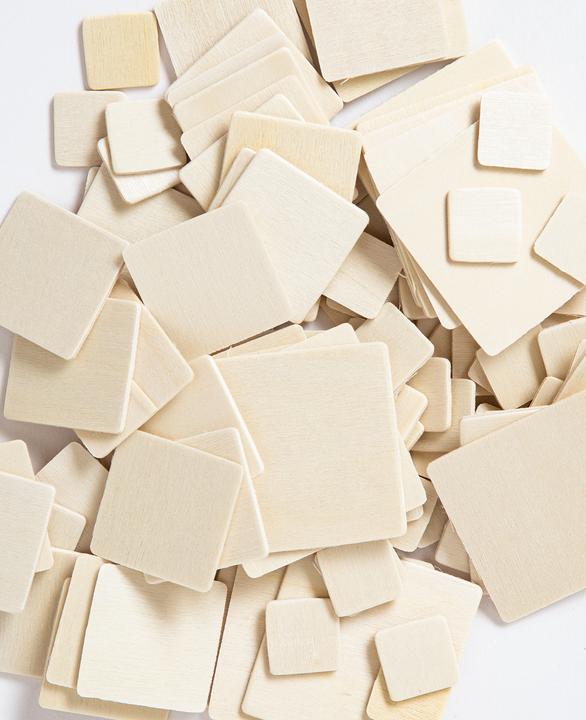Actual product image I Am Creative Square wooden discs, 120 pcs.