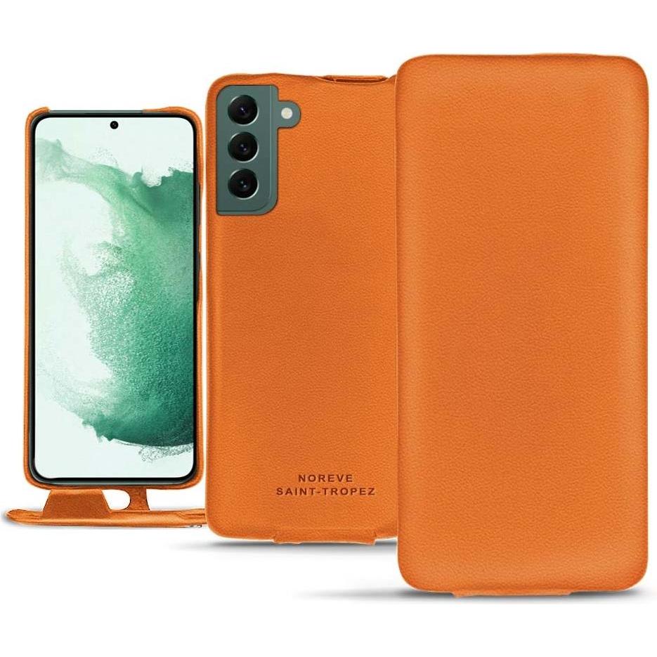 Noreve Lederschutzhülle vertikal (Samsung Galaxy S22+ 5G), Smartphone Hülle, Orange
