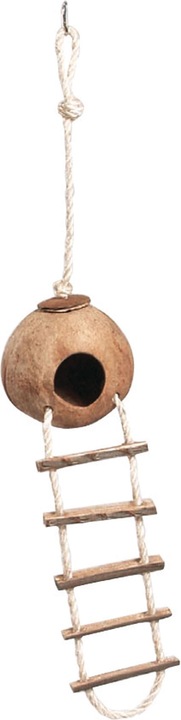 Actual product image Swisspet Coconut bird house with ladder 12cm