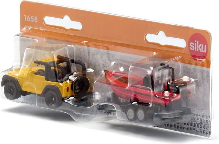 Produktbild Siku 1658 Jeep mit Boot