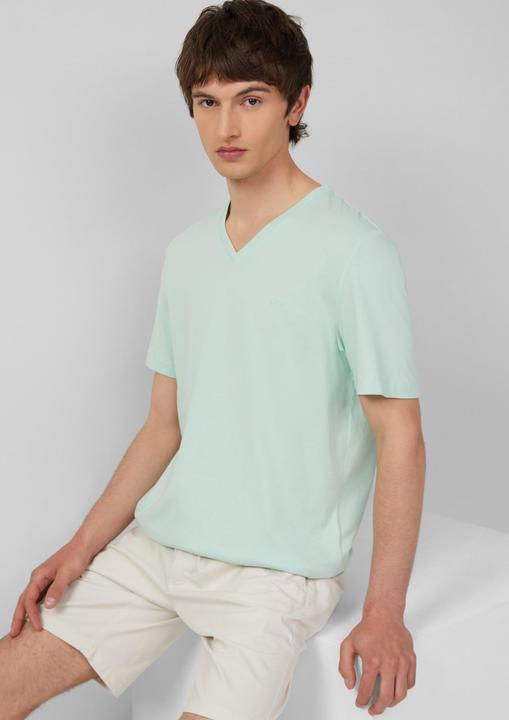 Produktbild S.Oliver T-Shirt Jersey-T-Shirt mit V-Ausschnitt und Logo (XL)