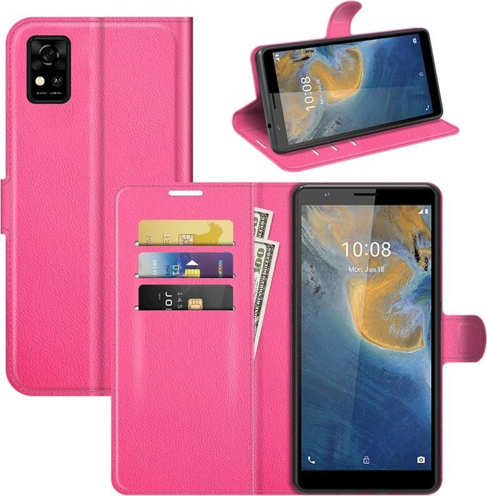 Produktbild König Design Hülle Handy Schutz für ZTE Blade A31 Case Flip Cover Tasche Etuis Bumper Rosa (ZTE Blade A31)