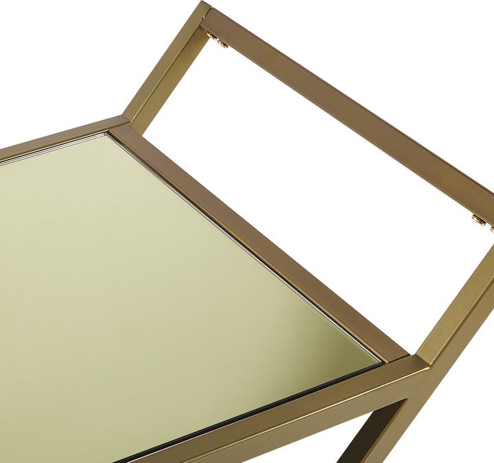 Image du produit Beliani Chariot de service métal doré effet miroir 2 étages IVERA