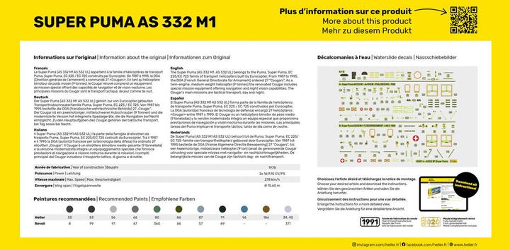 Valeurs nutritives et ingrédients Heller Super Puma AS 332 M1