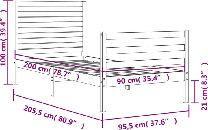 Produktbild vidaXL Bettgestell (90 x 200 cm)