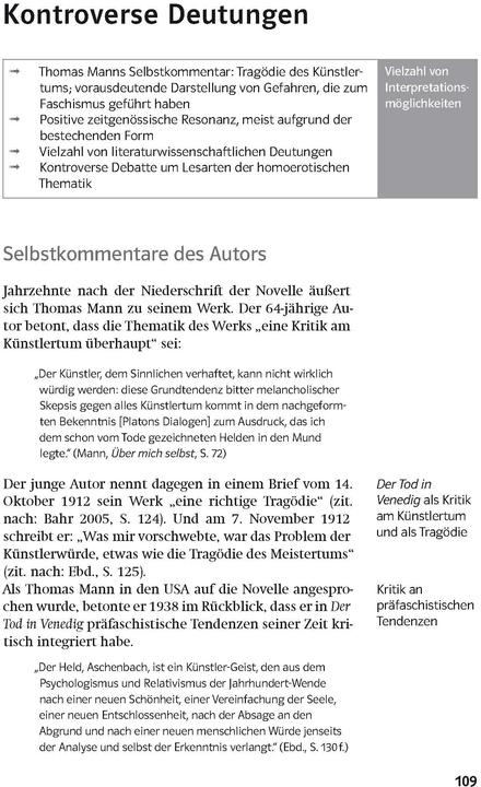 Produktbild Lektürehilfen Thomas Mann "Der Tod in Venedig (Deutsch, Solvejg Müller, Thomas Mann, 2015)
