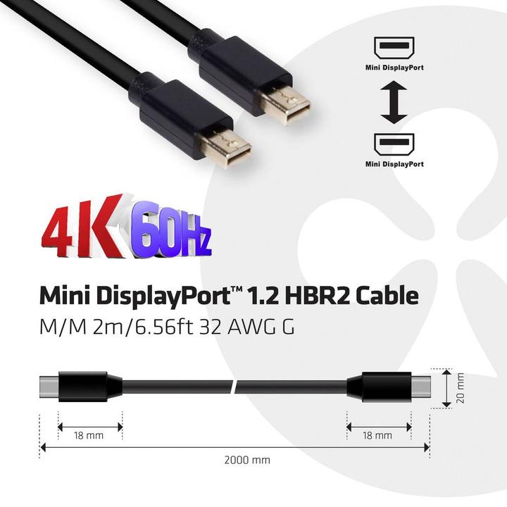 Image du produit Club 3D Mini DisplayPort — Mini DisplayPort (2 m)
