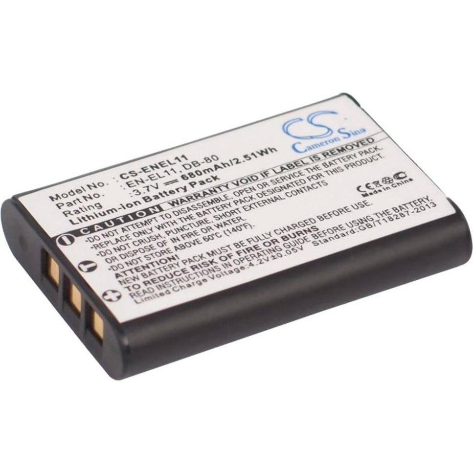 CS Cameron Sino Battery for EN-EL11 (Coolpix S550 / S560) replacement battery (Batteria della fotocamera), Alimentatore fotocamera, Nero